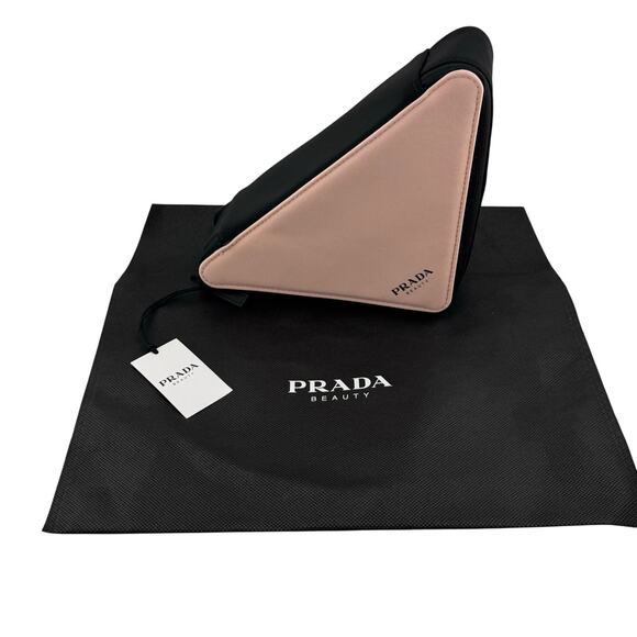 Prada Beauty Triangle Cosmetic Pouch Bag and Dust Bag - Picture 1 of 5